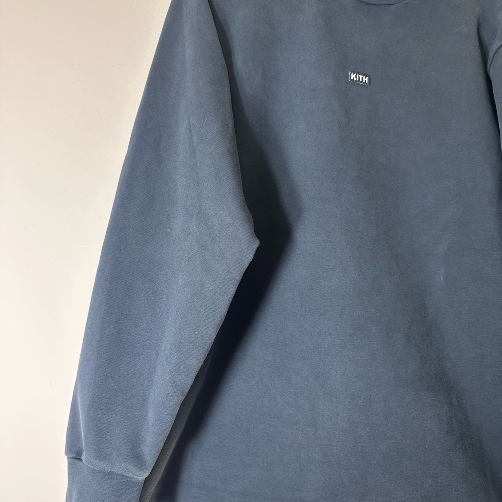 KITH Lenox mock neck box logo long sleeve sweatshirt size M navy - Picture 5 of 12
